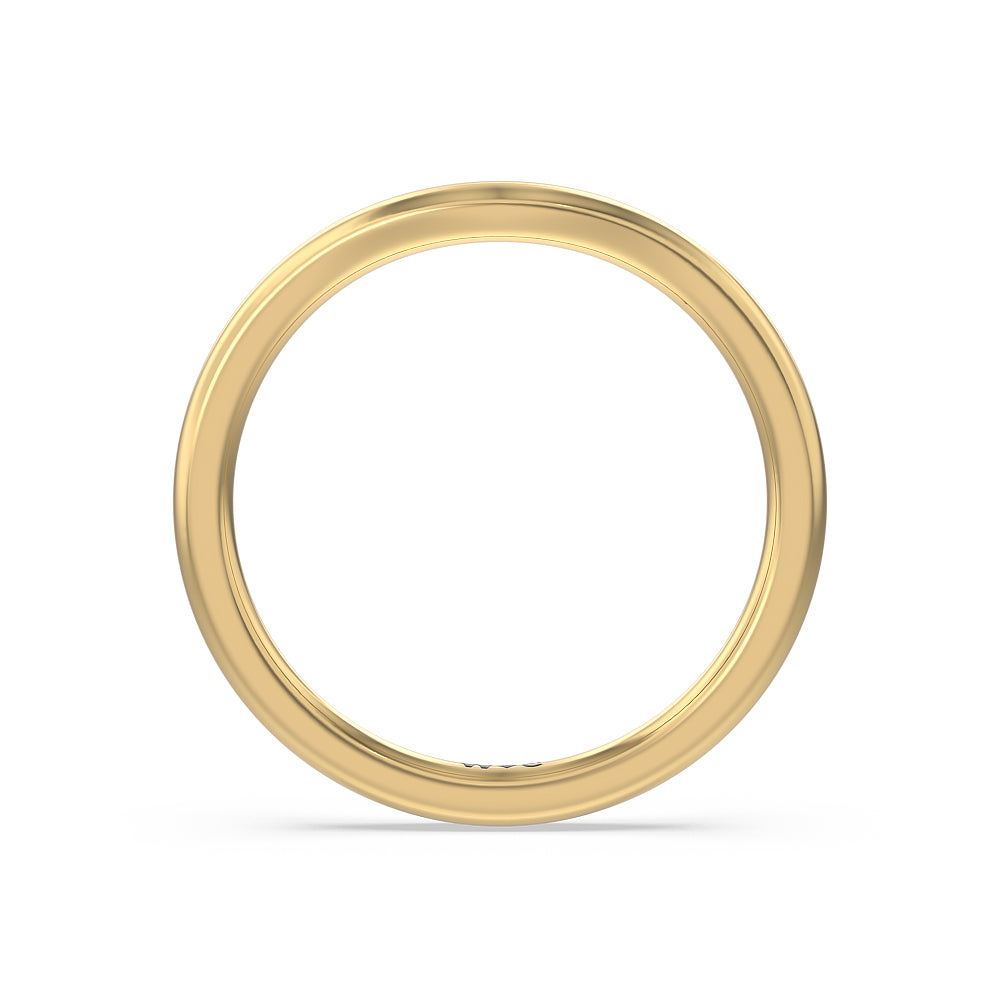 Three Stone Hidden Halo Cathedral Wedding Band with 18KT Yellow Gold Cut Diamond in 14KT Yellow Gold view 2
