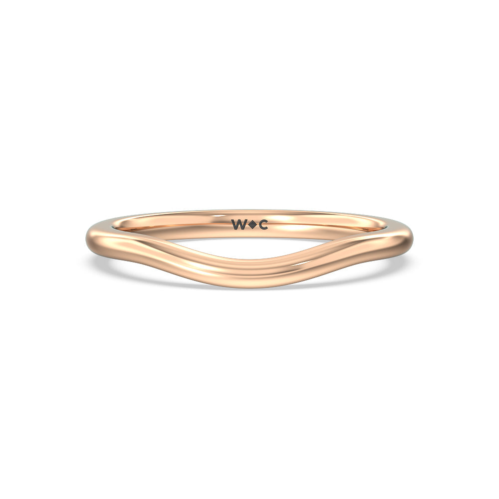 Geometric Wedding Band with 18KT Rose Gold Cut Diamond in 14KT Rose Gold view 1
