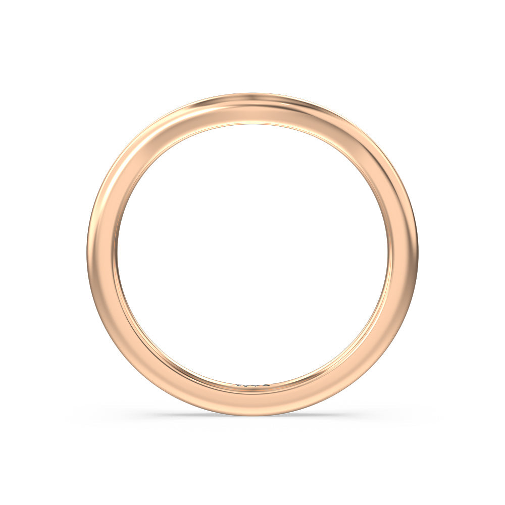 Geometric Wedding Band with 18KT Rose Gold Cut Diamond in 14KT Rose Gold view 2
