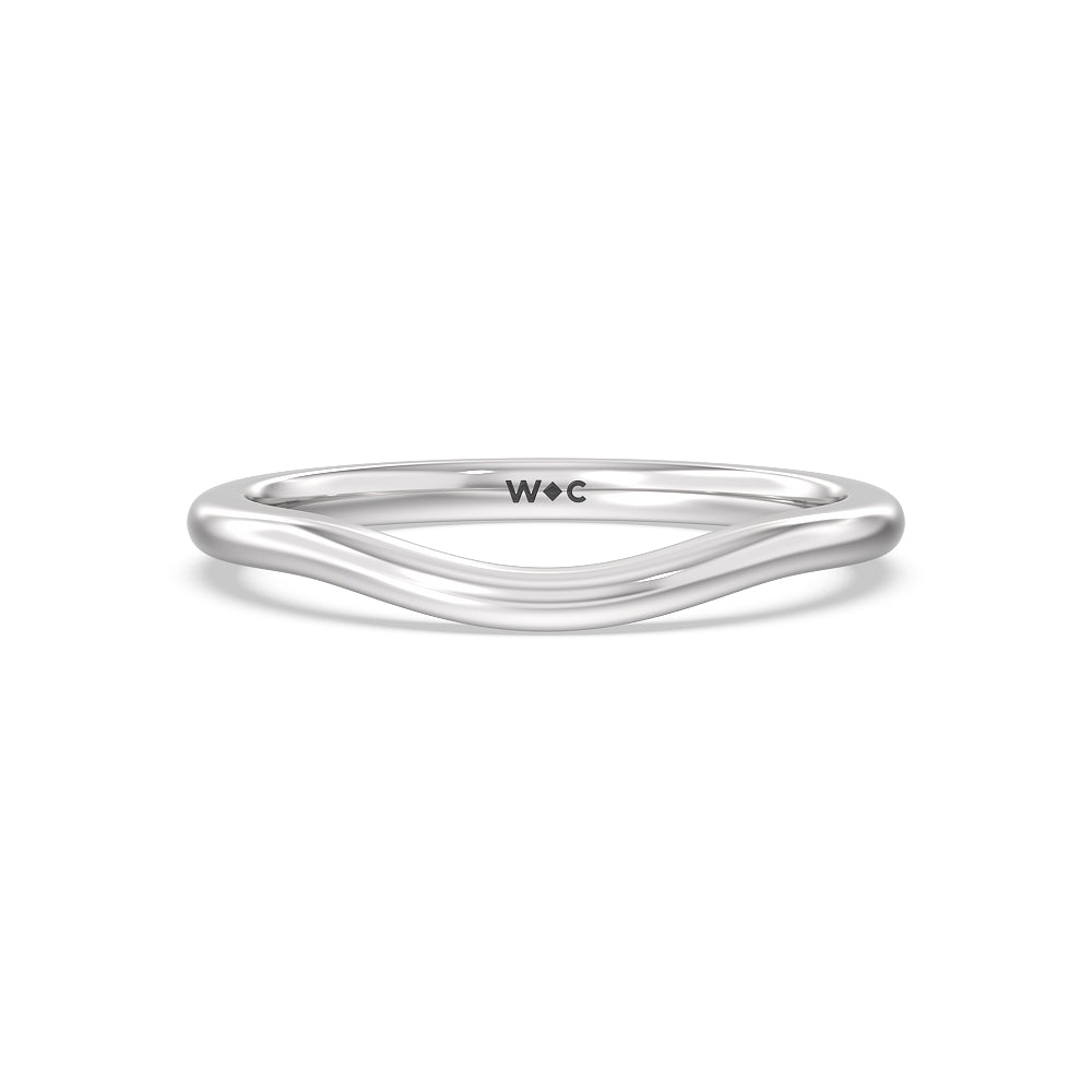 Geometric Wedding Band with Platinum Cut Diamond in 14KT Platinum view 1

