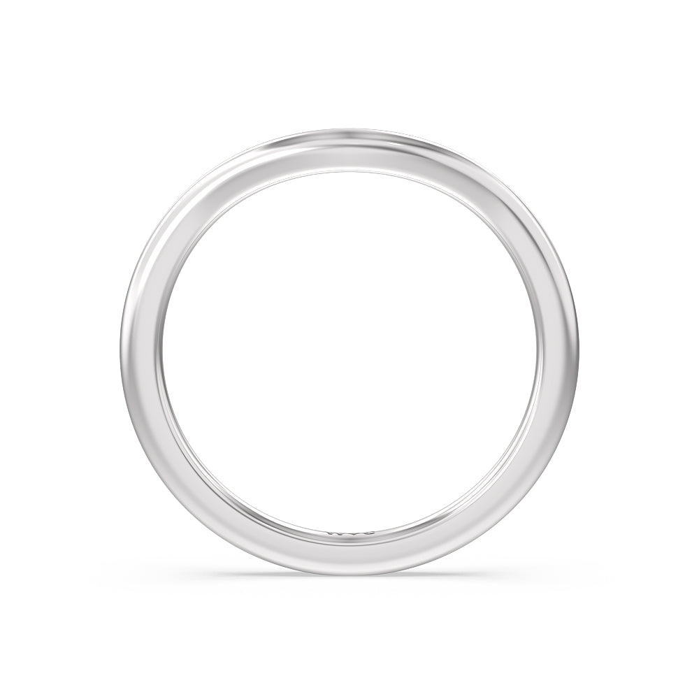 Geometric Wedding Band with Platinum Cut Diamond in 14KT Platinum view 2
