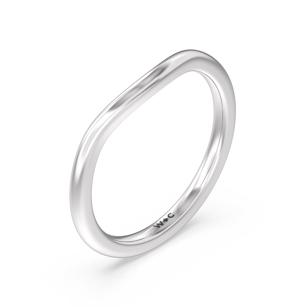 Geometric Wedding Band with Platinum Cut Diamond in 14KT Platinum view 4
