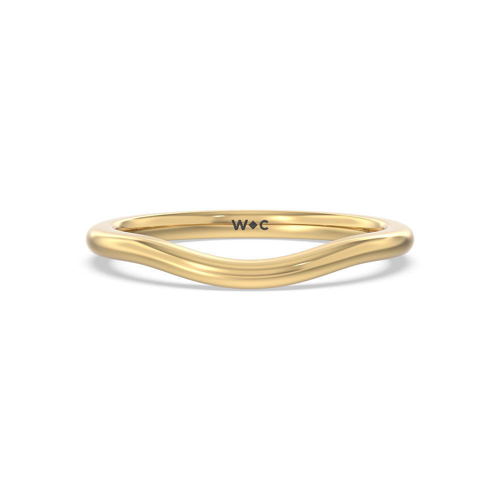 Geometric Wedding Band with 18KT Yellow Gold Cut Diamond in 14KT Yellow Gold view 1
