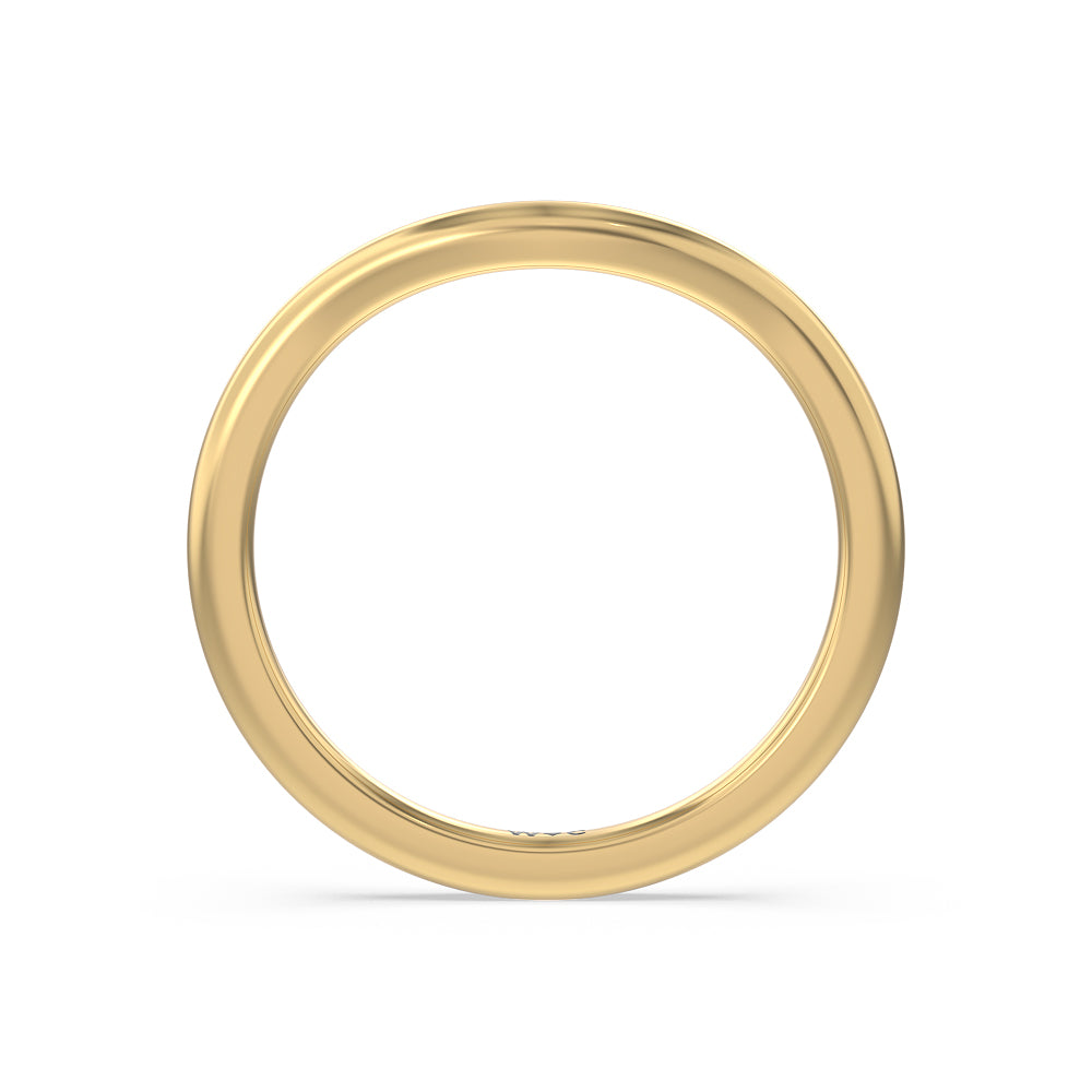 Geometric Wedding Band with 18KT Yellow Gold Cut Diamond in 14KT Yellow Gold view 2

