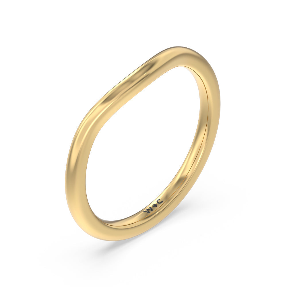 Geometric Wedding Band with 18KT Yellow Gold Cut Diamond in 14KT Yellow Gold view 4
