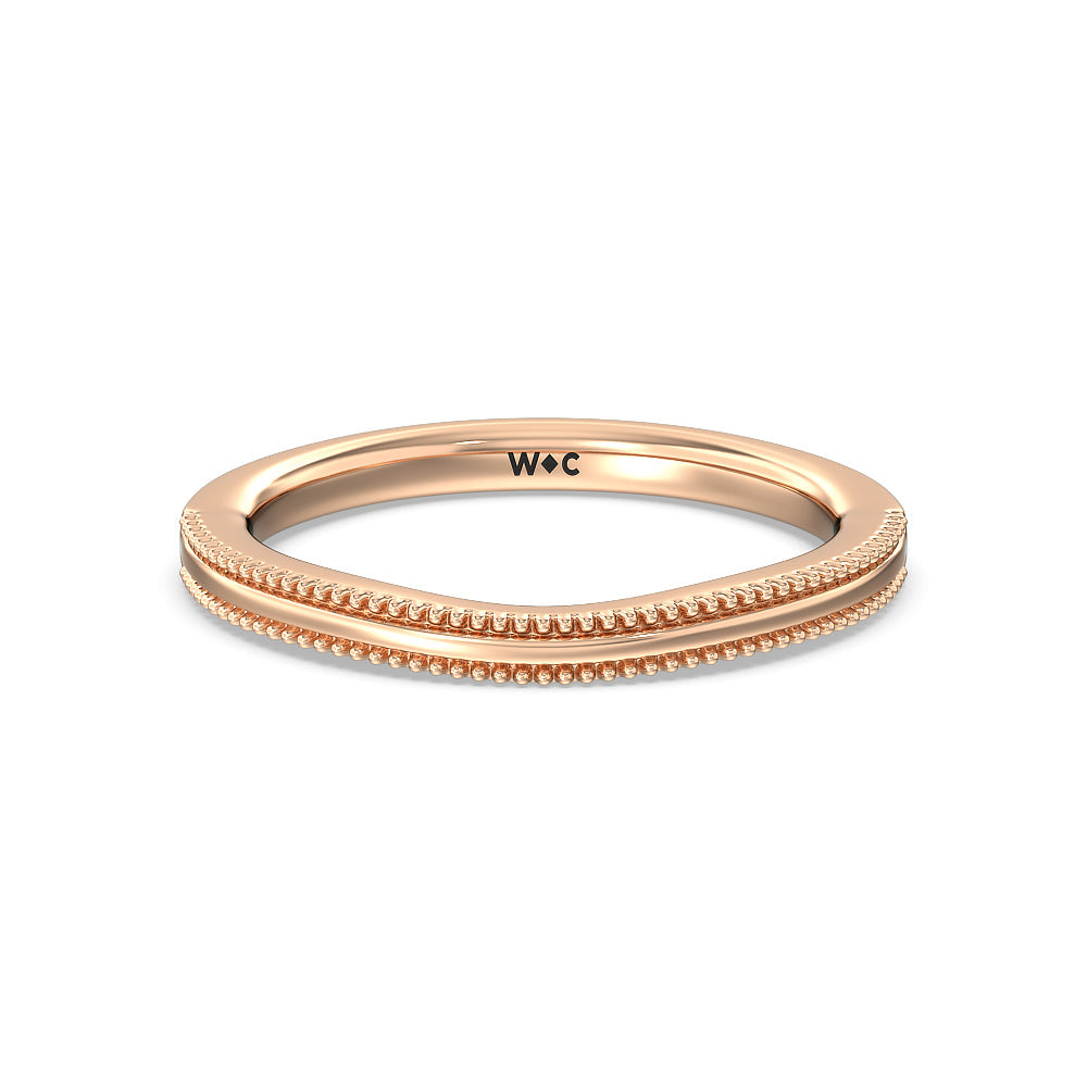 Floral Halo Cathedral Wedding Band with 18KT Rose Gold Cut Diamond in 14KT Rose Gold view 1
