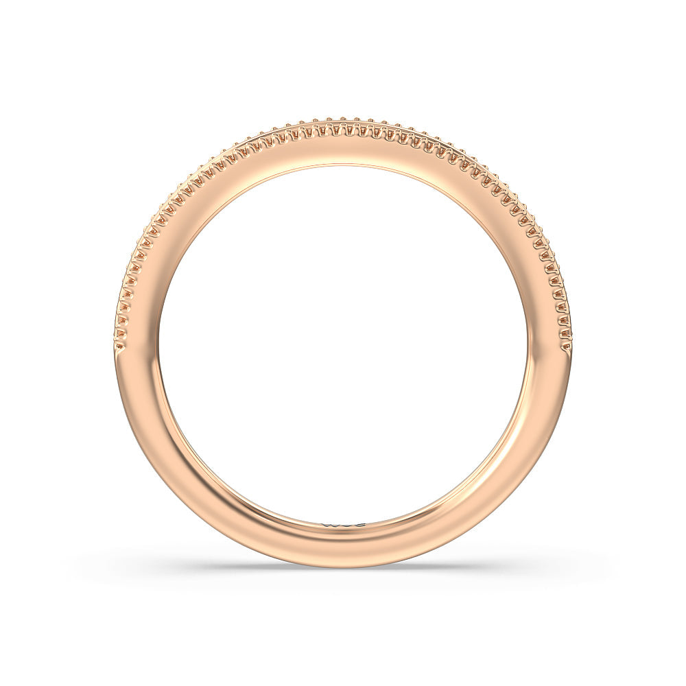 Floral Halo Cathedral Wedding Band with 18KT Rose Gold Cut Diamond in 14KT Rose Gold view 2
