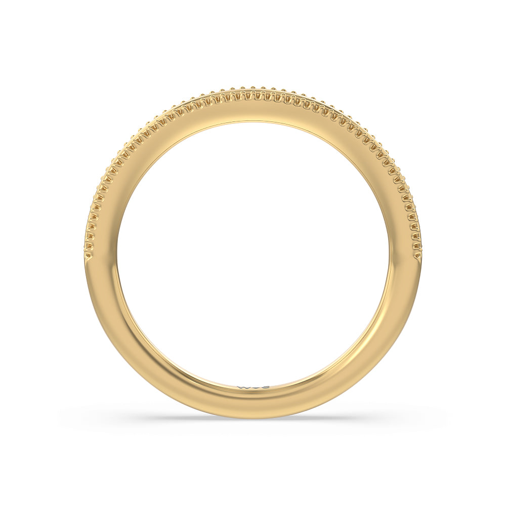 Floral Halo Cathedral Wedding Band with 18KT Yellow Gold Cut Diamond in 14KT Yellow Gold view 2
