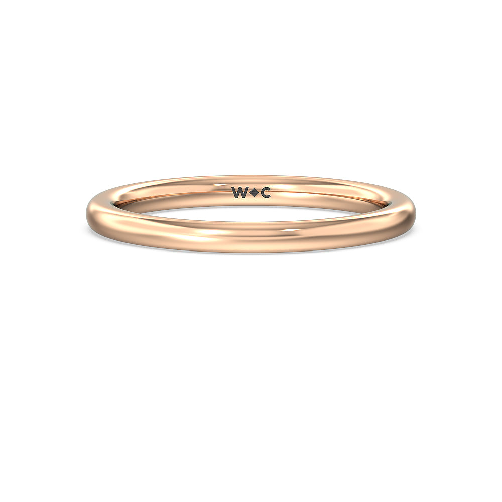 Vintage Baguette Halo Solitaire Wedding Band with 18KT Rose Gold Cut Diamond in 14KT Rose Gold view 1
