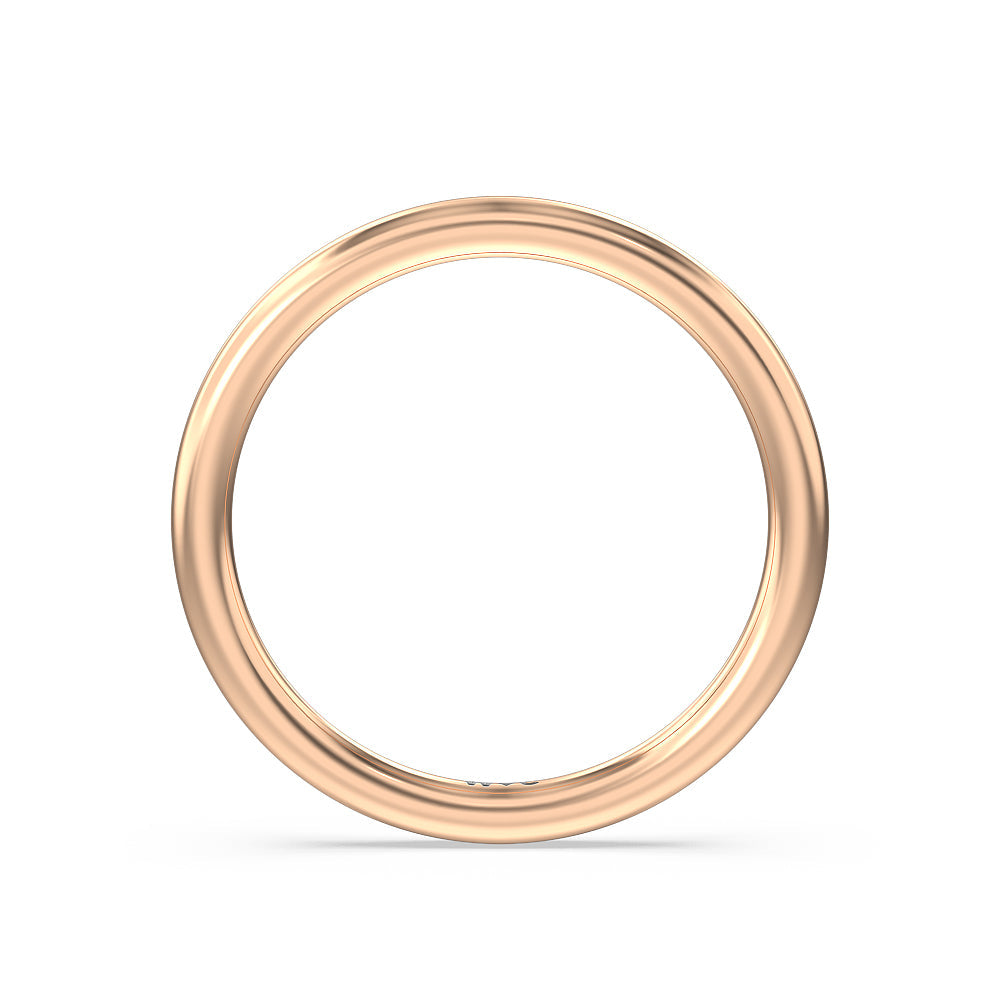 Vintage Baguette Halo Solitaire Wedding Band with 18KT Rose Gold Cut Diamond in 14KT Rose Gold view 2
