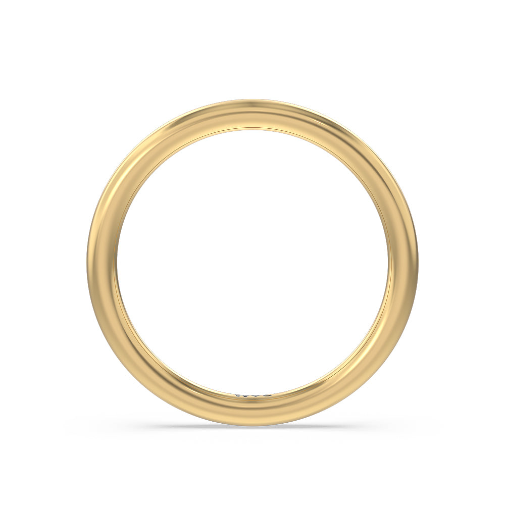 Vintage Baguette Halo Solitaire Wedding Band with 18KT Yellow Gold Cut Diamond in 14KT Yellow Gold view 2
