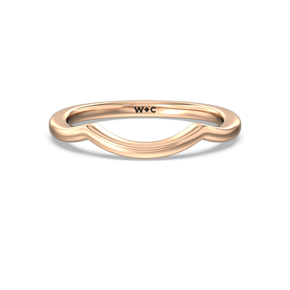 Elegant Halo Side Stone Accent Solitaire Wedding Band with 18KT Rose Gold Cut Diamond in 14KT Rose Gold view 1
