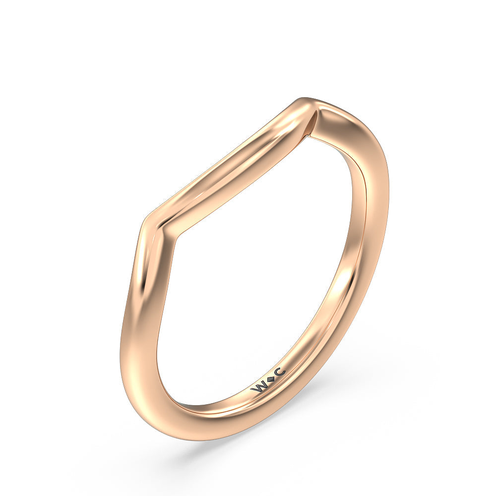 Elegant Halo Side Stone Accent Solitaire Wedding Band with 18KT Rose Gold Cut Diamond in 14KT Rose Gold view 4

