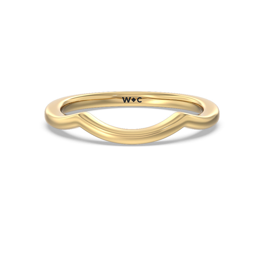 Elegant Halo Side Stone Accent Solitaire Wedding Band with 18KT Yellow Gold Cut Diamond in 14KT Yellow Gold view 1
