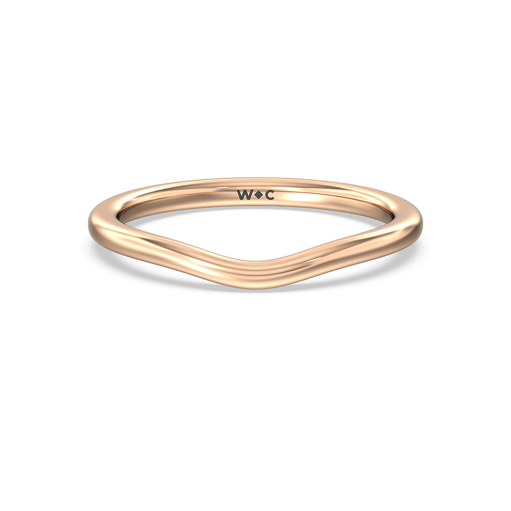 Star Halo Solitaire Wedding Band with 18KT Rose Gold Cut Diamond in 14KT Rose Gold view 1
