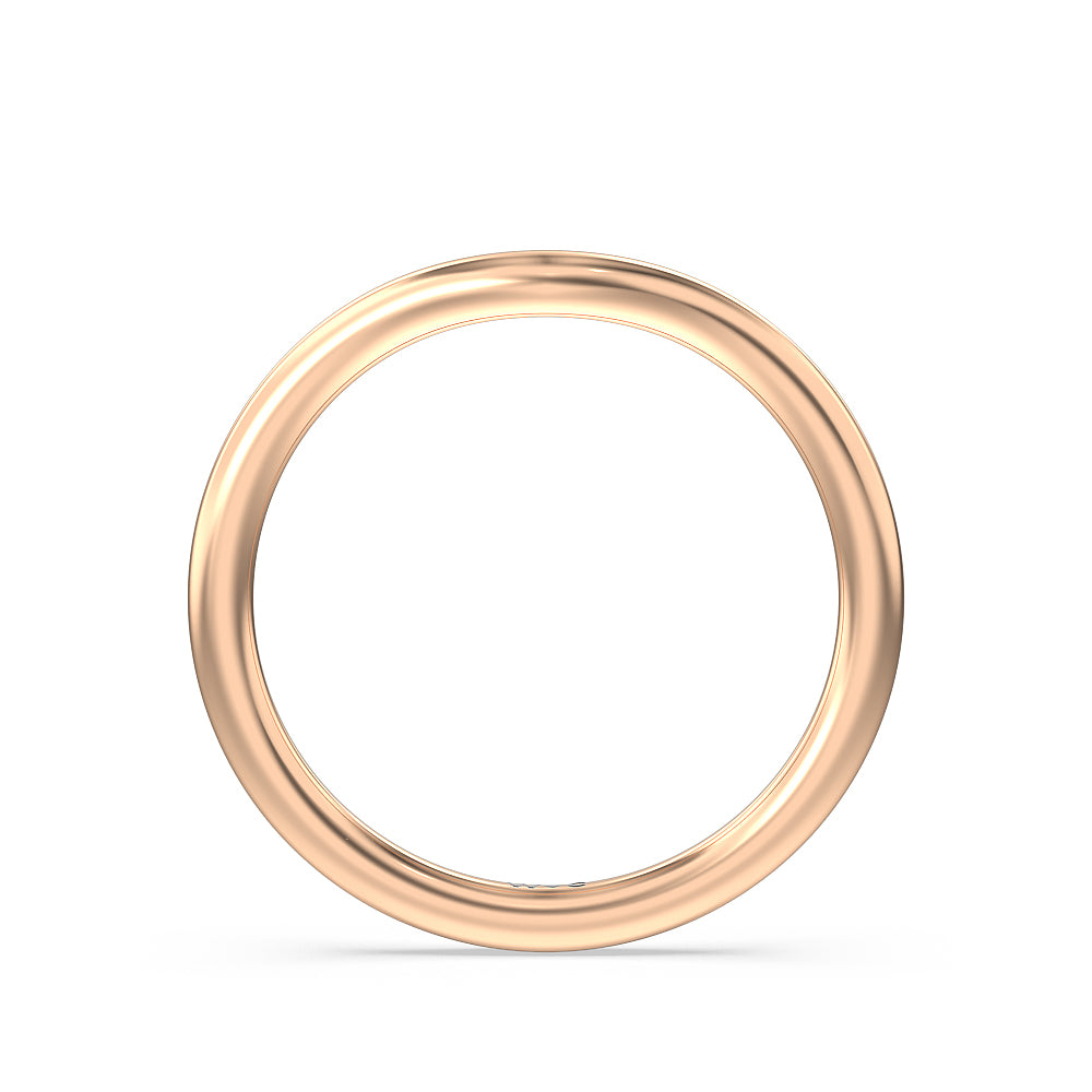 Star Halo Solitaire Wedding Band with 18KT Rose Gold Cut Diamond in 14KT Rose Gold view 2
