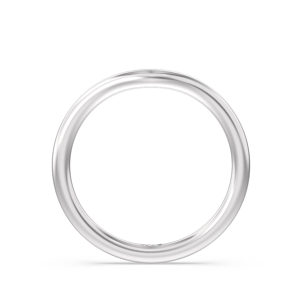 Star Halo Solitaire Wedding Band with Platinum Cut Diamond in 14KT Platinum view 2
