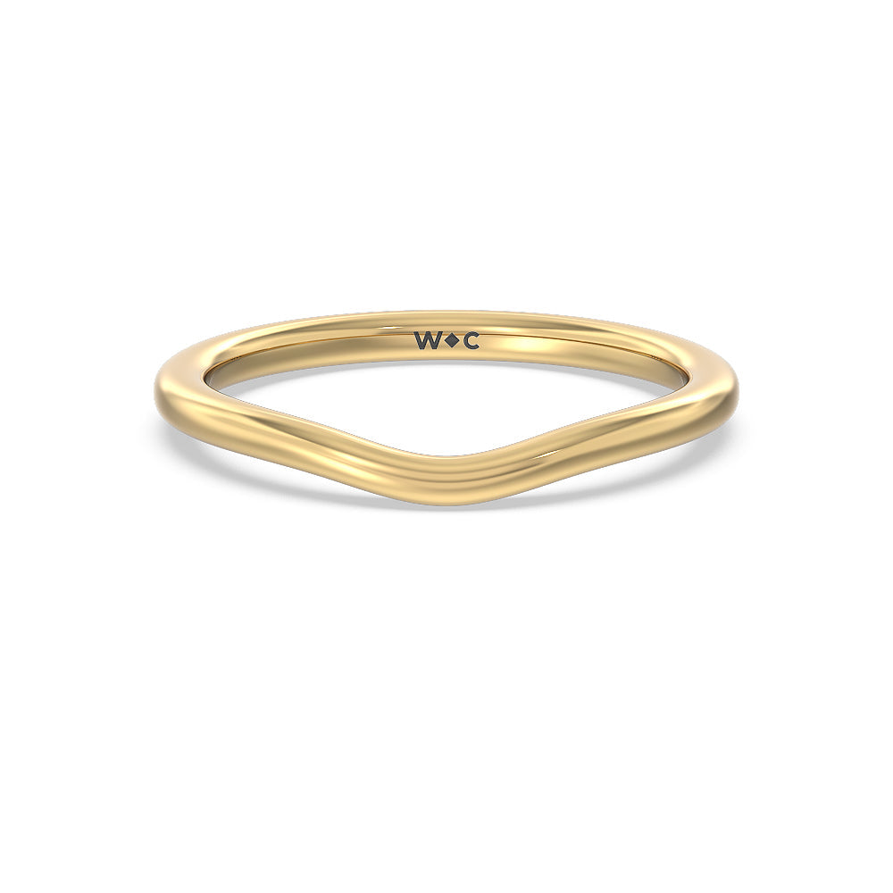 Star Halo Solitaire Wedding Band with 18KT Yellow Gold Cut Diamond in 14KT Yellow Gold view 1
