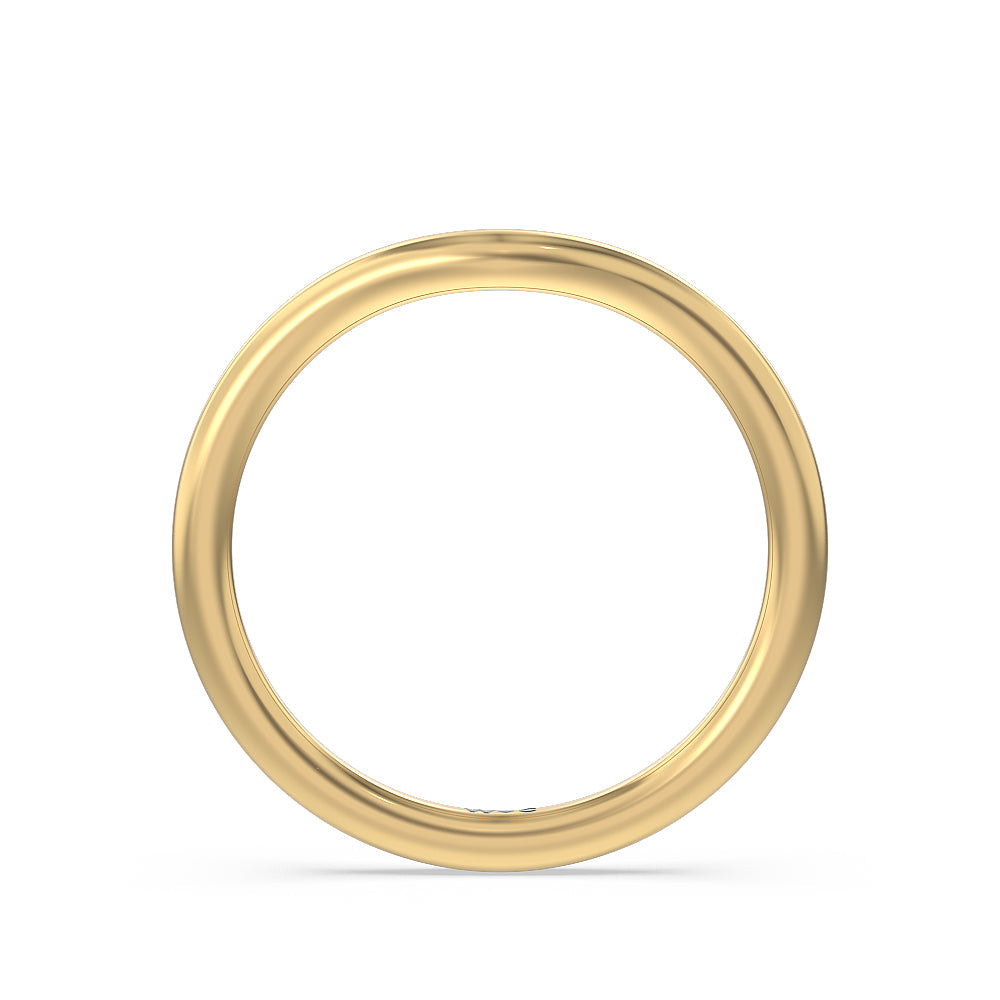 Star Halo Solitaire Wedding Band with 18KT Yellow Gold Cut Diamond in 14KT Yellow Gold view 2
