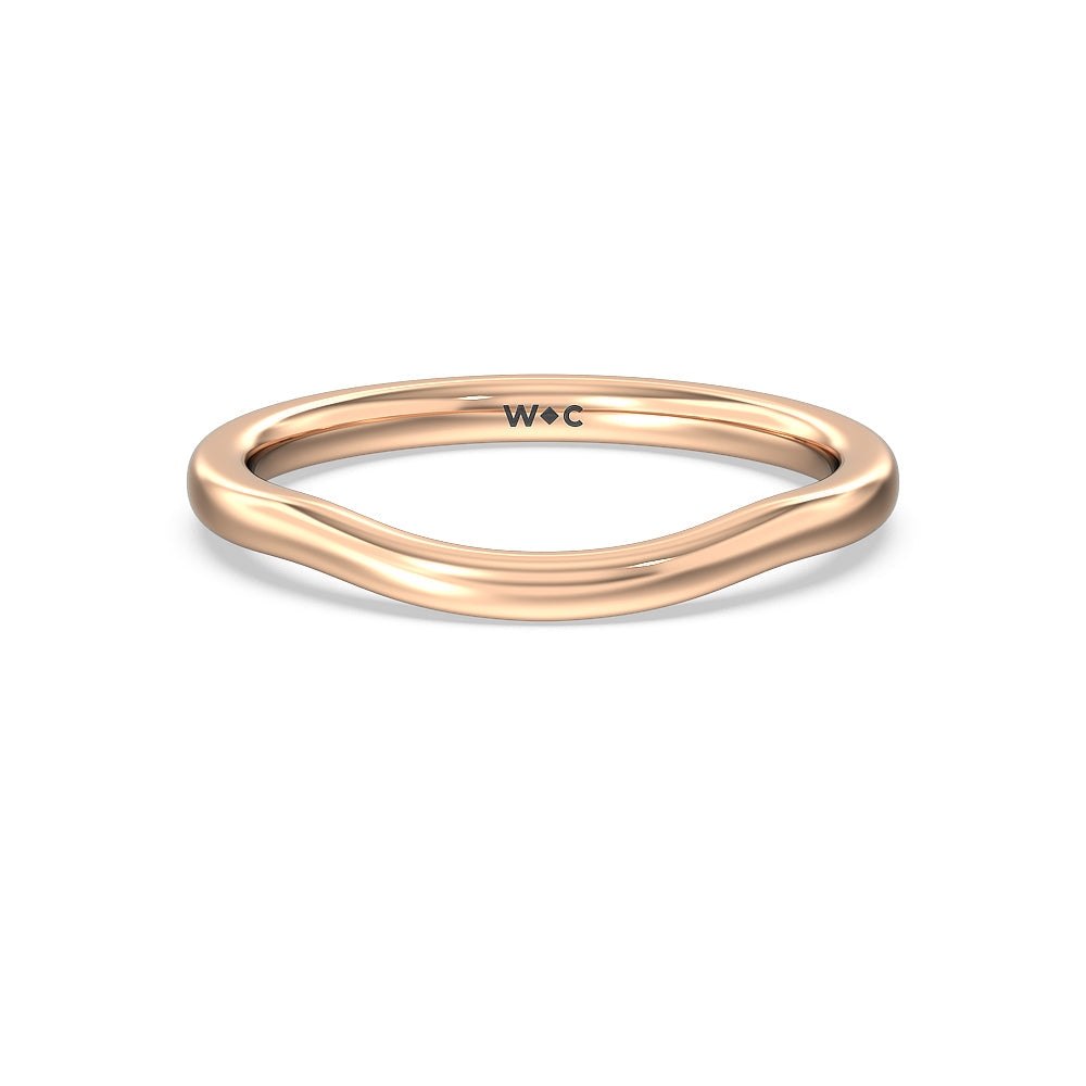 Heart & Soul Pear Side Stone Wedding Band with 18KT Rose Gold Cut Diamond in 14KT Rose Gold view 1
