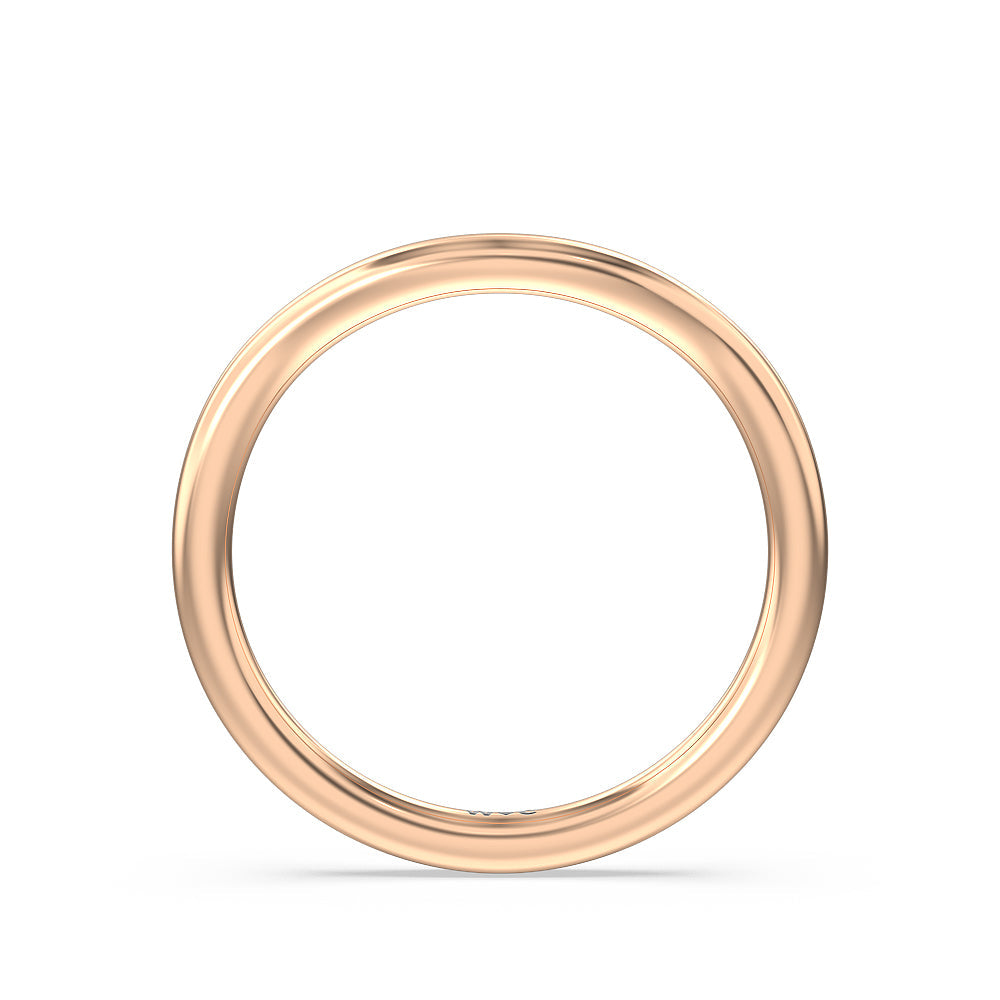 Heart & Soul Pear Side Stone Wedding Band with 18KT Rose Gold Cut Diamond in 14KT Rose Gold view 2
