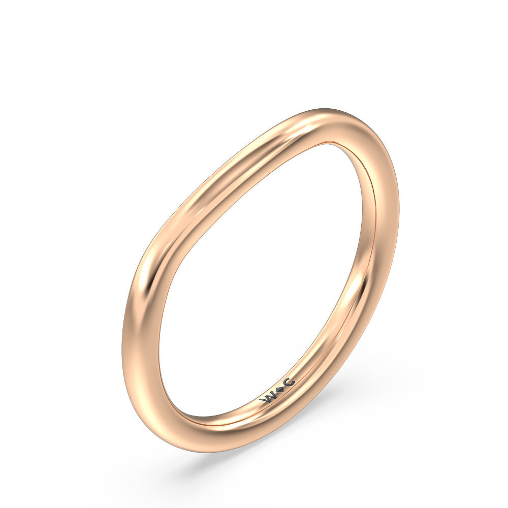 Heart & Soul Pear Side Stone Wedding Band with 18KT Rose Gold Cut Diamond in 14KT Rose Gold view 4

