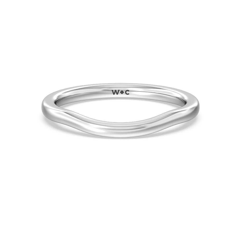 Heart & Soul Pear Side Stone Wedding Band with Platinum Cut Diamond in 14KT Platinum view 1
