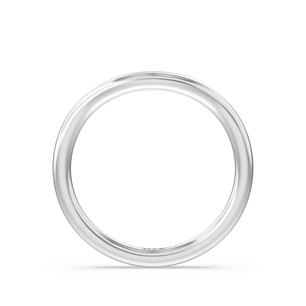 Heart & Soul Pear Side Stone Wedding Band with Platinum Cut Diamond in 14KT Platinum view 2

