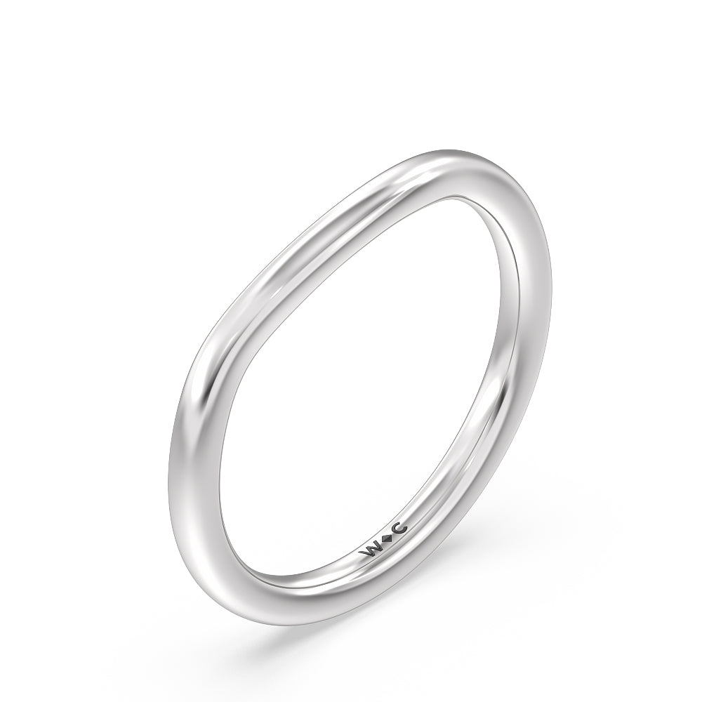 Heart & Soul Pear Side Stone Wedding Band with Platinum Cut Diamond in 14KT Platinum view 4
