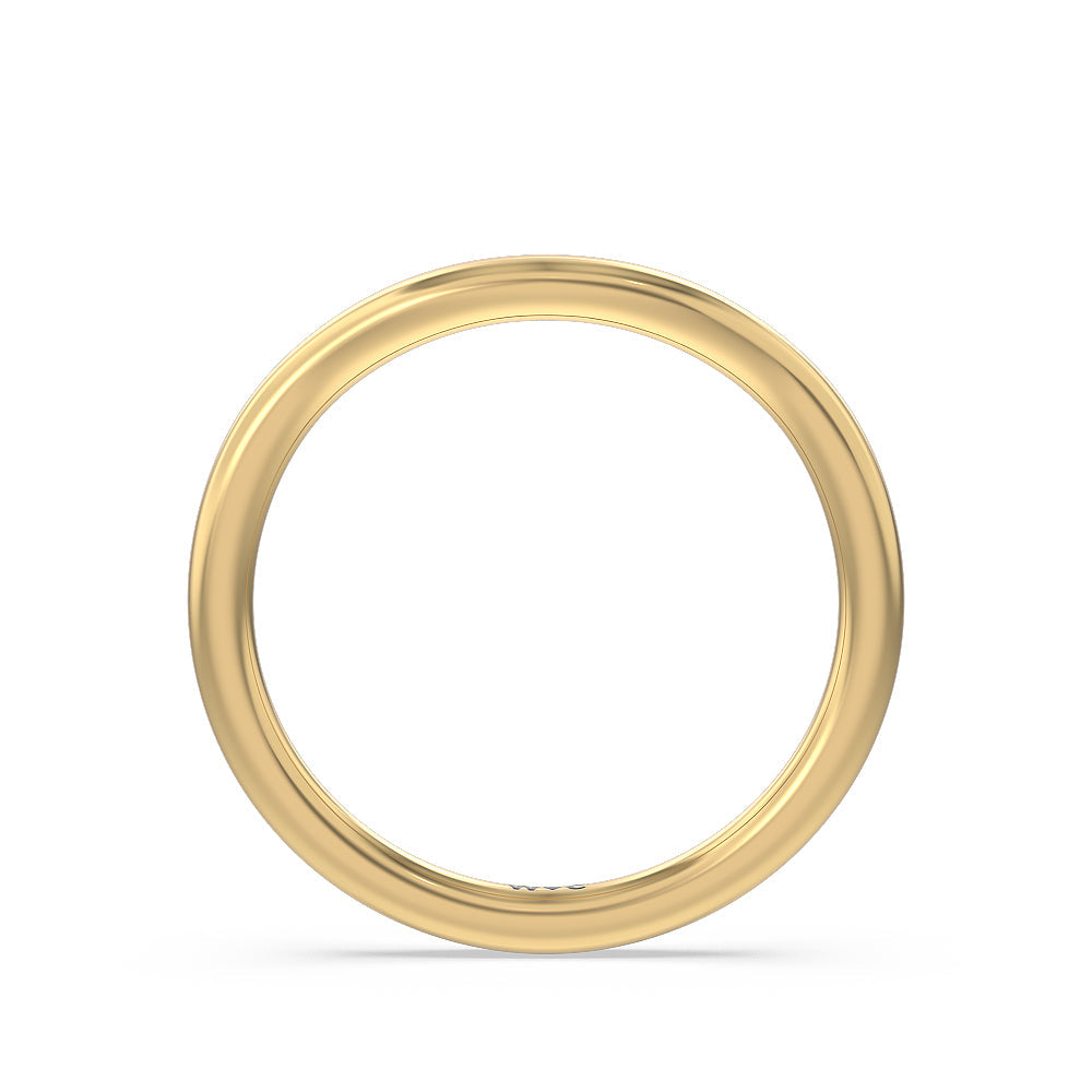 Heart & Soul Pear Side Stone Wedding Band with 18KT Yellow Gold Cut Diamond in 14KT Yellow Gold view 2
