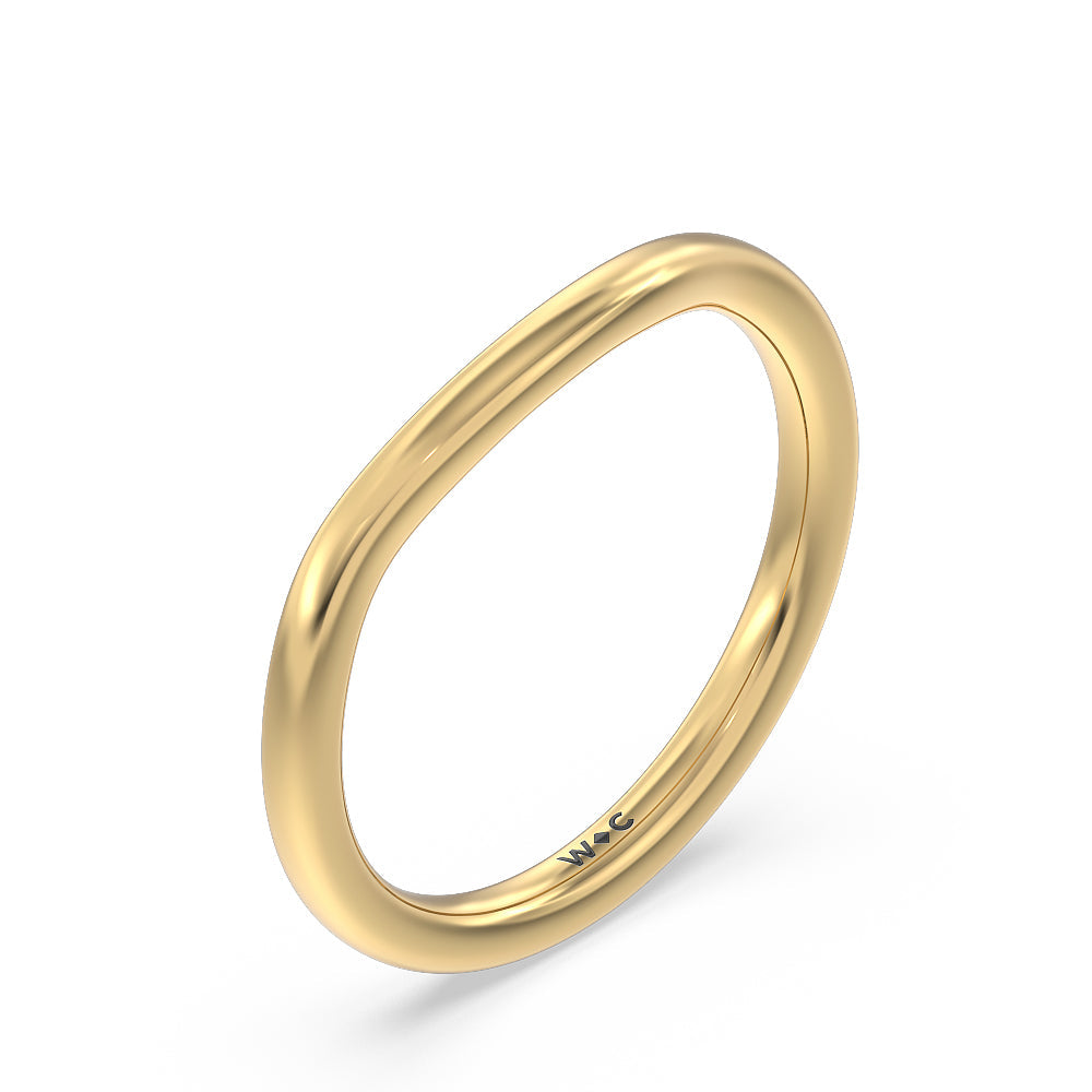 Heart & Soul Pear Side Stone Wedding Band with 18KT Yellow Gold Cut Diamond in 14KT Yellow Gold view 4
