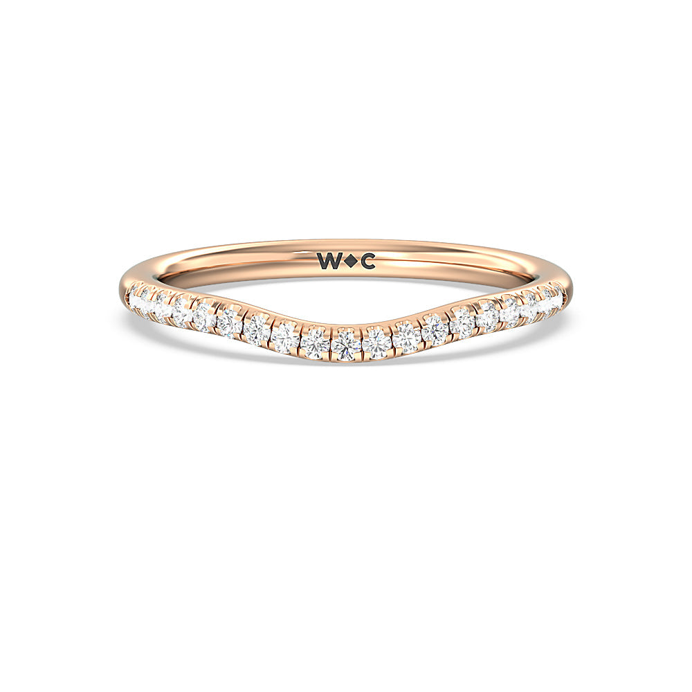 Heart & Soul Hidden Diamond Wedding Band with 18KT Rose Gold Cut Diamond in 14KT Rose Gold view 1
