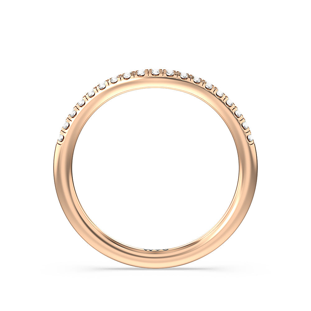 Heart & Soul Hidden Diamond Wedding Band with 18KT Rose Gold Cut Diamond in 14KT Rose Gold view 2
