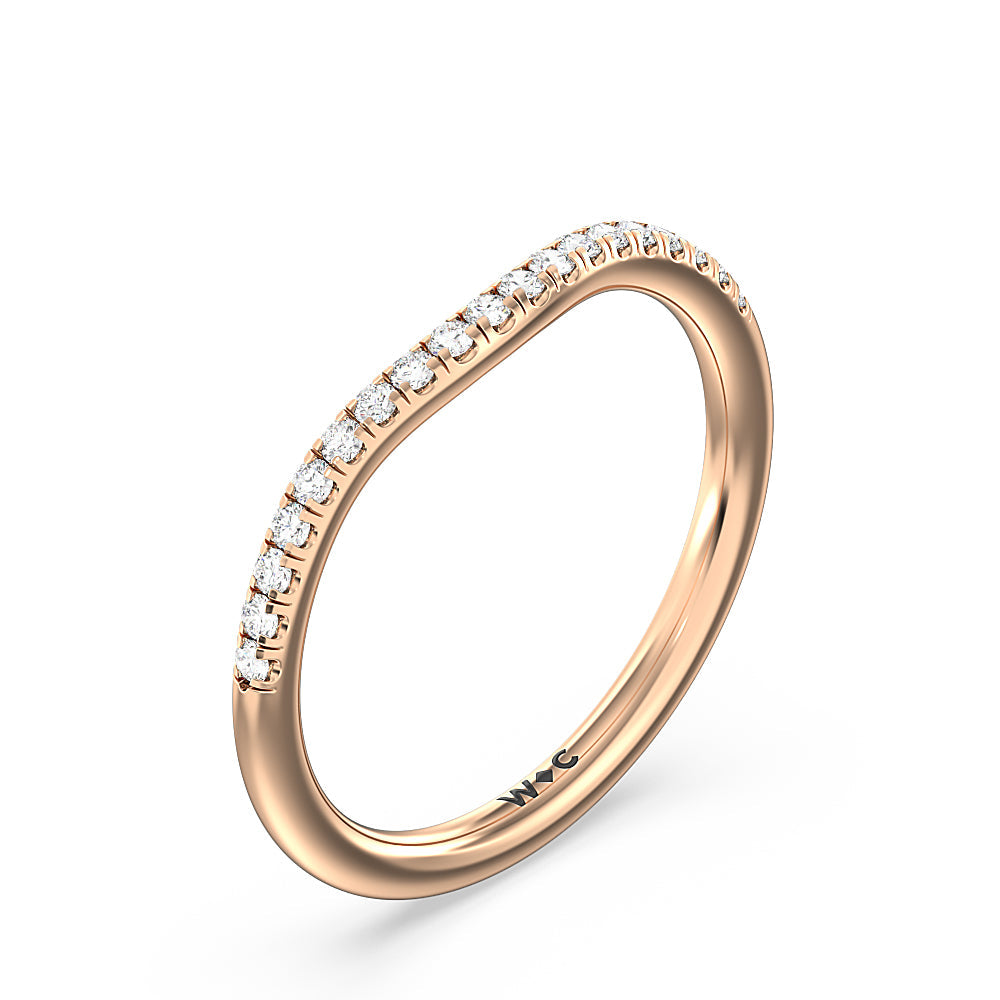 Heart & Soul Hidden Diamond Wedding Band with 18KT Rose Gold Cut Diamond in 14KT Rose Gold view 4
