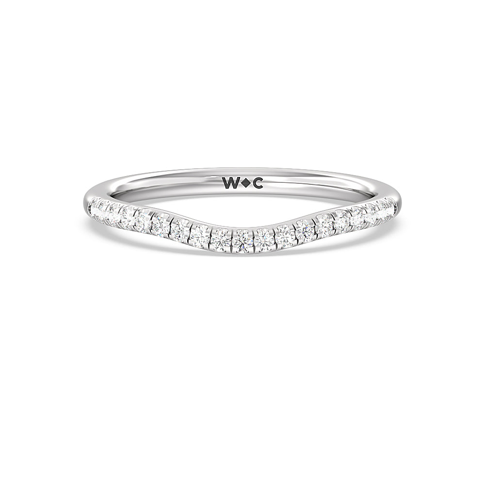 Heart & Soul Hidden Diamond Wedding Band with Platinum Cut Diamond in 14KT Platinum view 1
