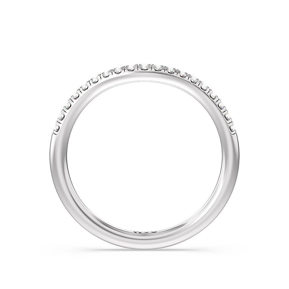 Heart & Soul Hidden Diamond Wedding Band with Platinum Cut Diamond in 14KT Platinum view 2
