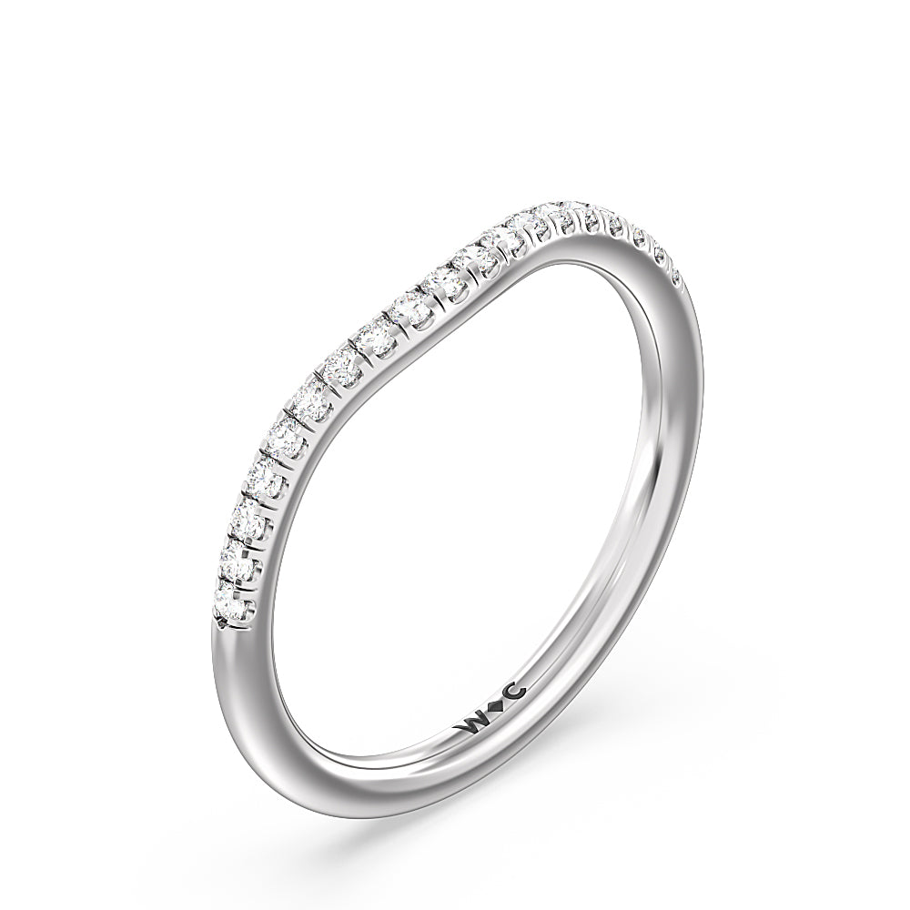 Heart & Soul Hidden Diamond Wedding Band with Platinum Cut Diamond in 14KT Platinum view 4
