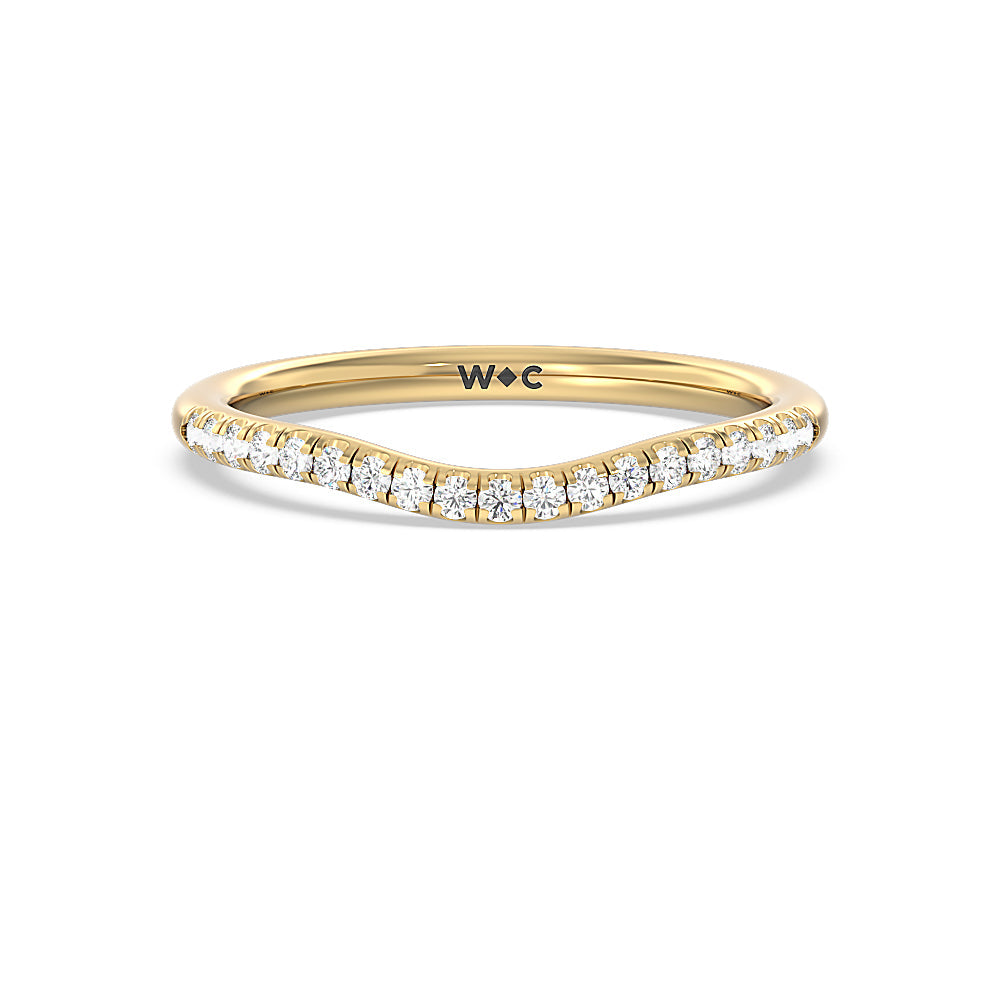 Heart & Soul Hidden Diamond Wedding Band with 18KT Yellow Gold Cut Diamond in 14KT Yellow Gold view 1
