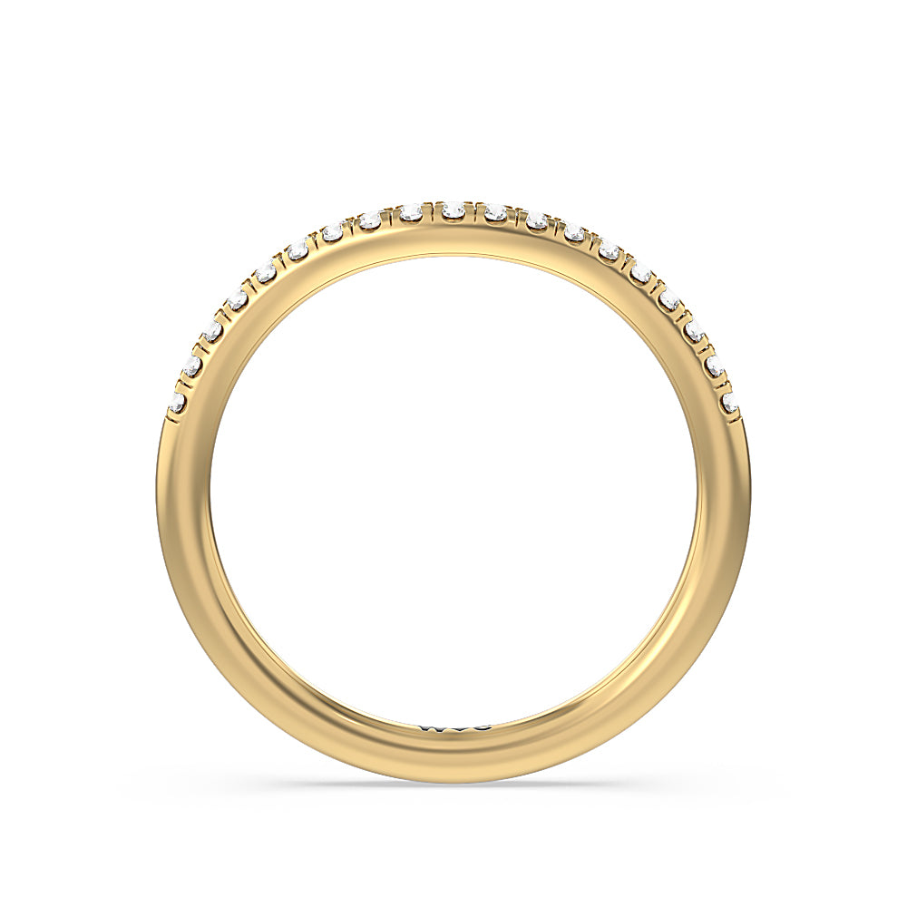 Heart & Soul Hidden Diamond Wedding Band with 18KT Yellow Gold Cut Diamond in 14KT Yellow Gold view 2
