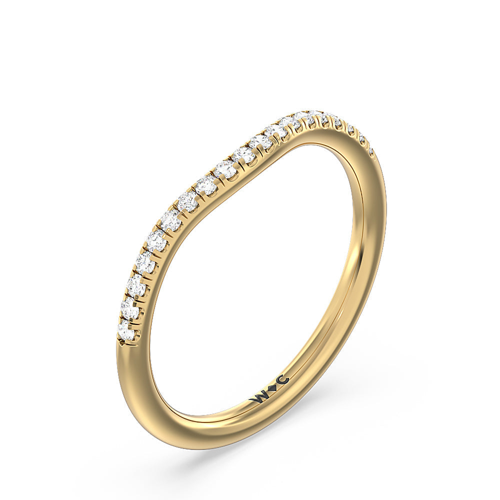 Heart & Soul Hidden Diamond Wedding Band with 18KT Yellow Gold Cut Diamond in 14KT Yellow Gold view 4
