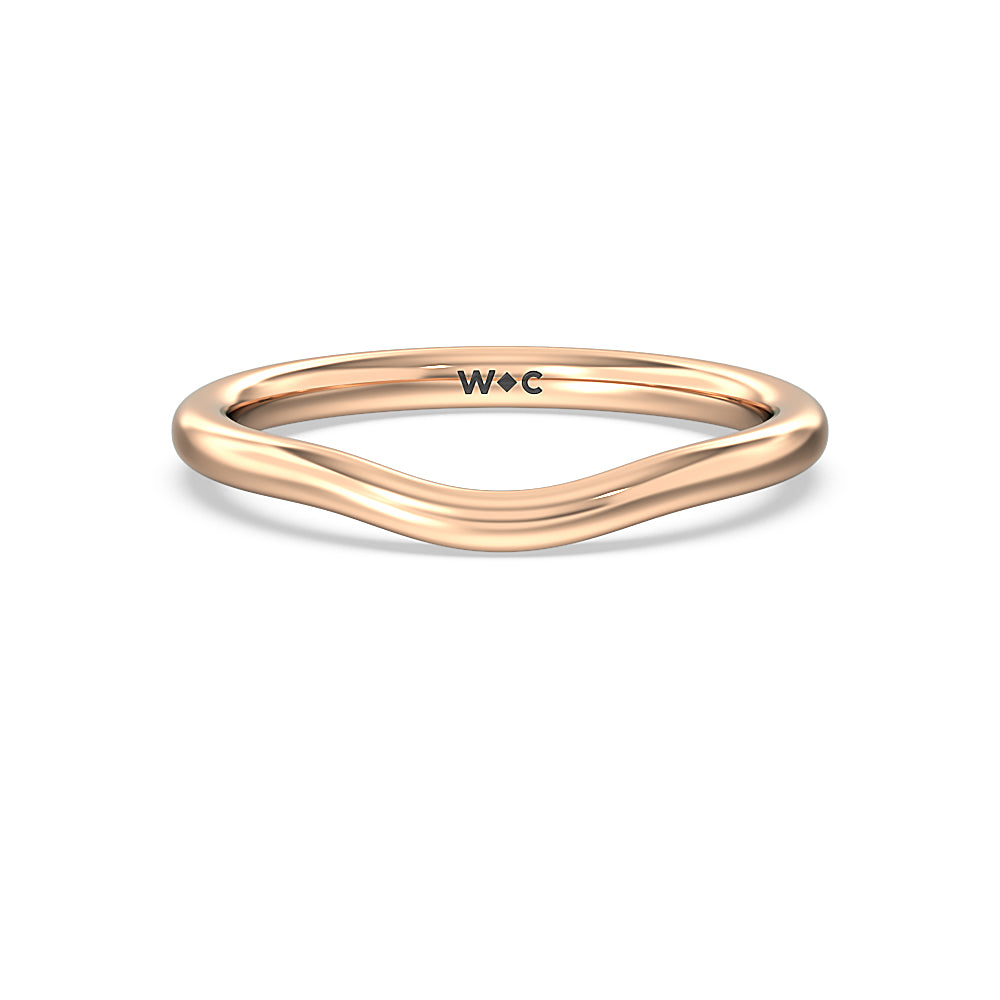 Heart & Soul Hidden Wedding Band with 18KT Rose Gold Cut Diamond in 14KT Rose Gold view 1
