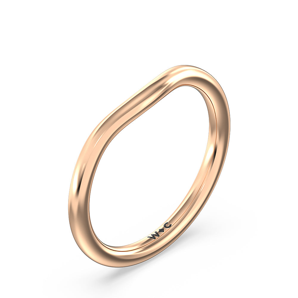 Heart & Soul Hidden Wedding Band with 18KT Rose Gold Cut Diamond in 14KT Rose Gold view 4
