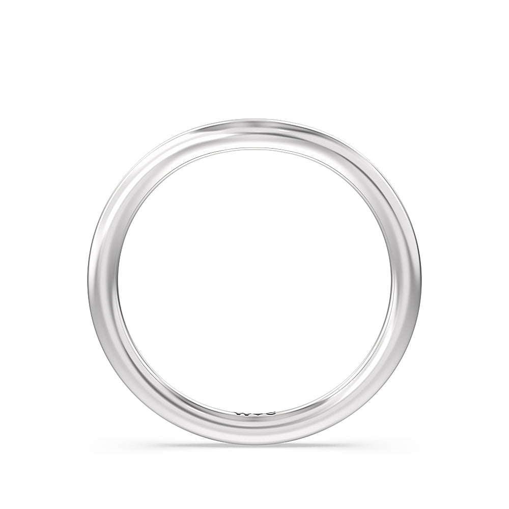 Heart & Soul Hidden Wedding Band with Platinum Cut Diamond in 14KT Platinum view 2
