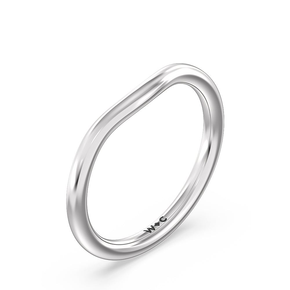 Heart & Soul Hidden Wedding Band with Platinum Cut Diamond in 14KT Platinum view 4
