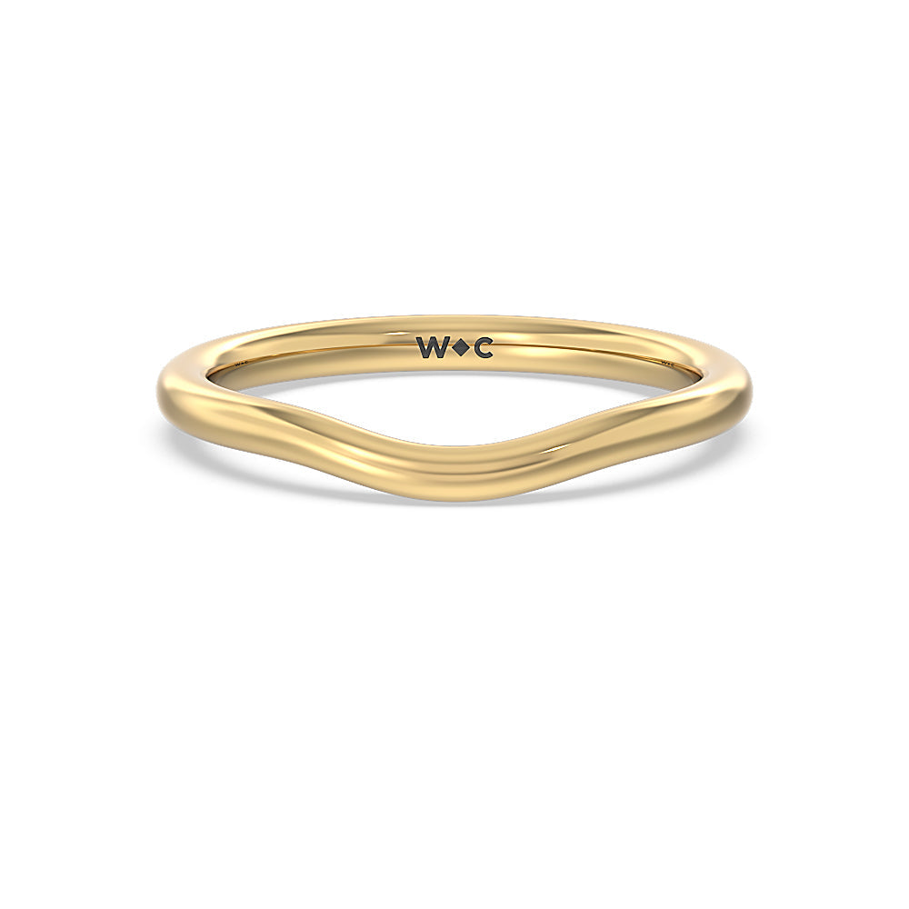 Heart & Soul Hidden Wedding Band with 18KT Yellow Gold Cut Diamond in 14KT Yellow Gold view 1

