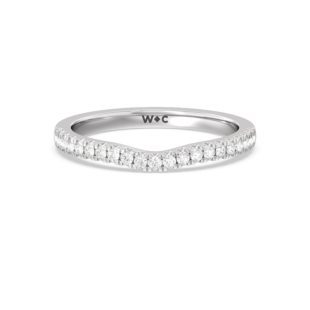 Medi Solitaire Diamond Wedding Band with Platinum Cut Diamond in 14KT Platinum view 1
