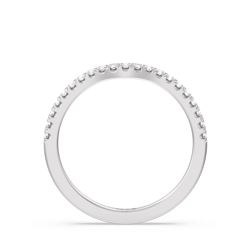 Medi Solitaire Diamond Wedding Band with Platinum Cut Diamond in 14KT Platinum view 2
