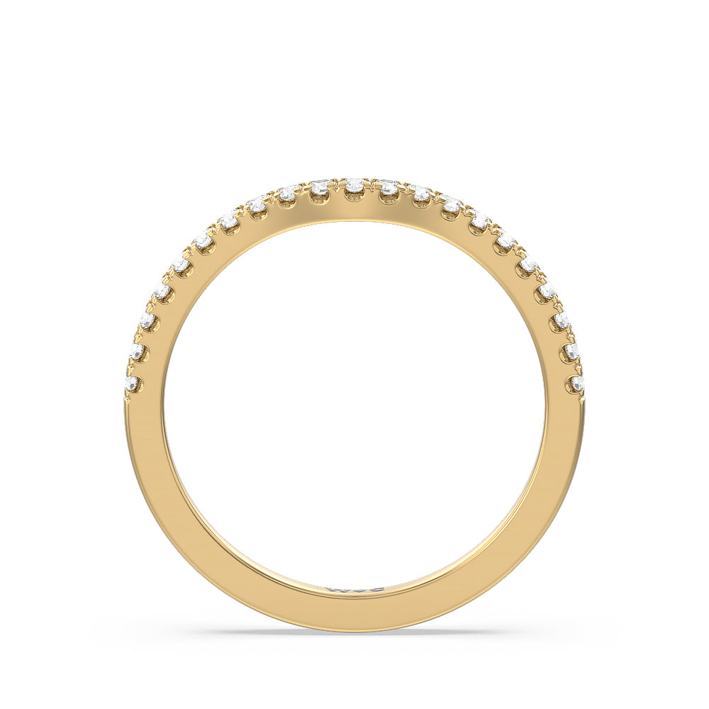 Medi Solitaire Diamond Wedding Band with 18KT Yellow Gold Cut Diamond in 14KT Yellow Gold view 2

