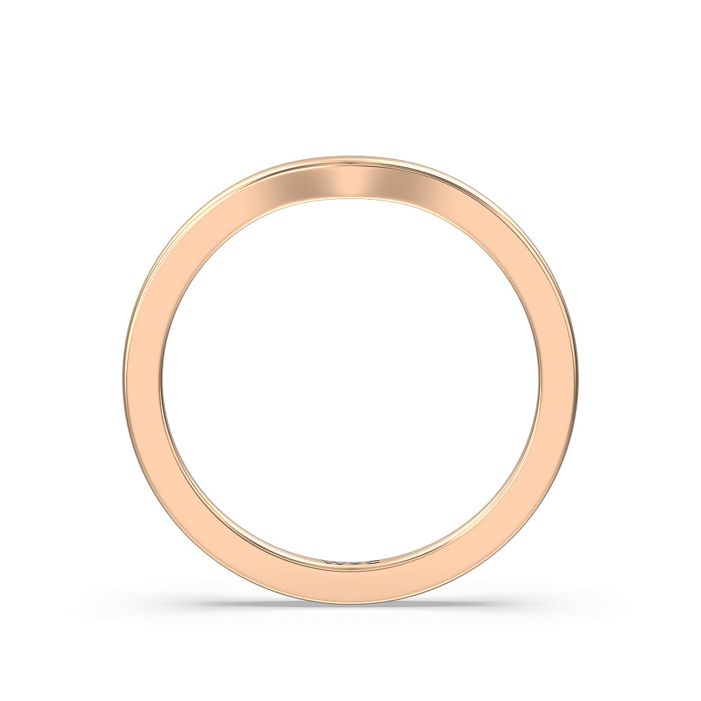 Medi Solitaire Wedding Band with 18KT Rose Gold Cut Diamond in 14KT Rose Gold view 2
