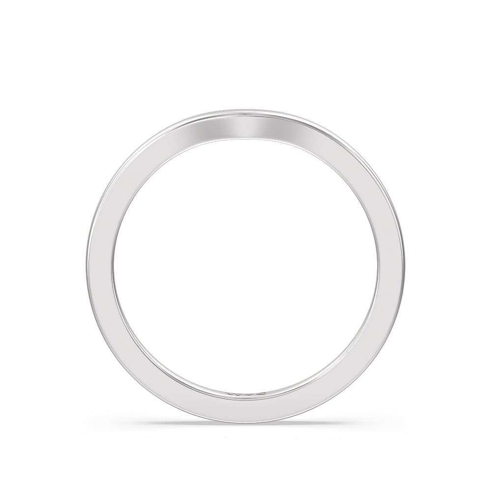 Medi Solitaire Wedding Band with Platinum Cut Diamond in 14KT Platinum view 2
